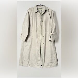 Vintage London Fog Wamsutta Women’s Beige Trench Coat Shoulder Pads Size XL